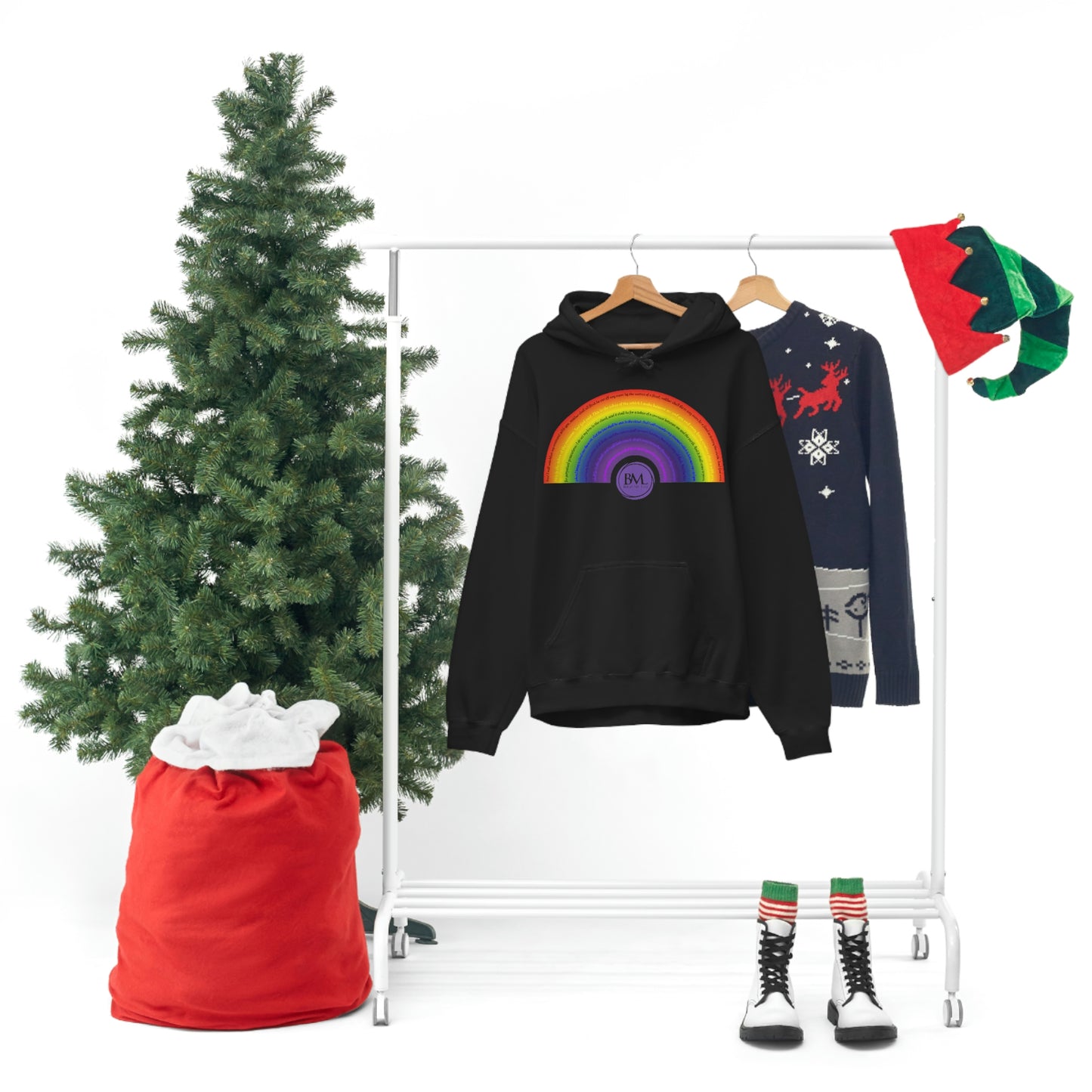 God's covenant in Biblical Scripture & in the form of His bow, A Worldwide Favorite Covenant seeing in the sky by Billions! Unisex Heavy Blend™ Hooded Sweatshirt