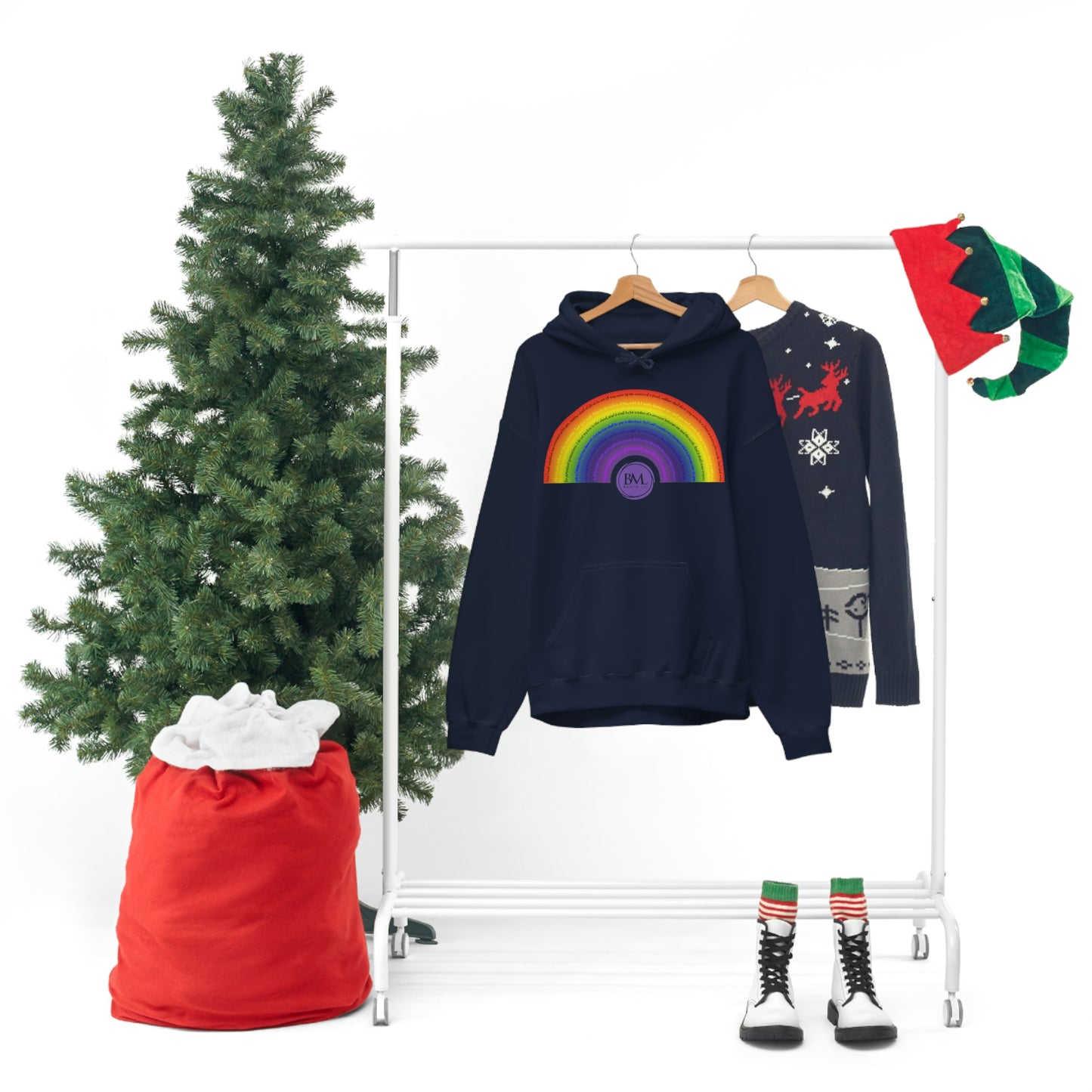 God's covenant in Biblical Scripture & in the form of His bow, A Worldwide Favorite Covenant seeing in the sky by Billions! Unisex Heavy Blend™ Hooded Sweatshirt