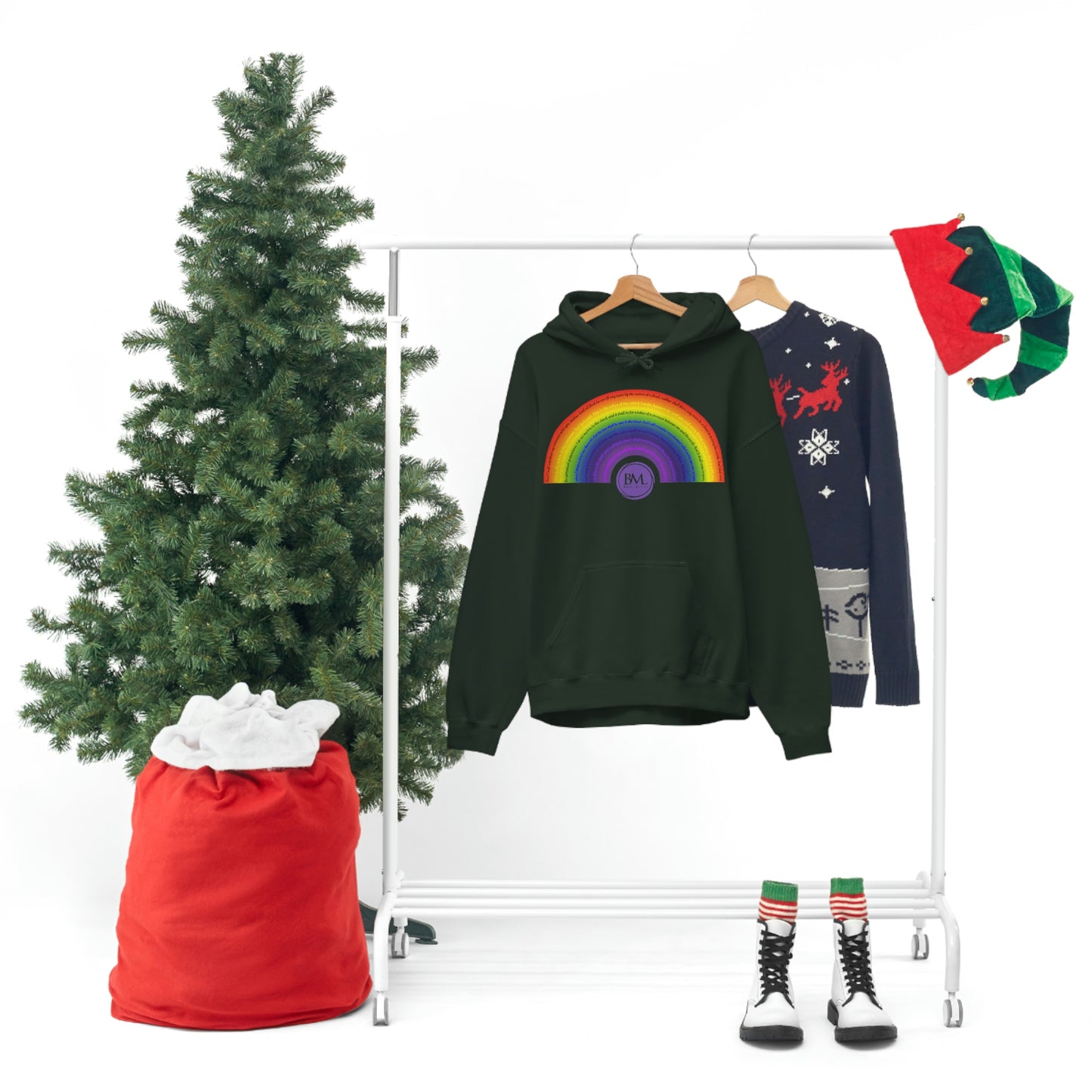 God's covenant in Biblical Scripture & in the form of His bow, A Worldwide Favorite Covenant seeing in the sky by Billions! Unisex Heavy Blend™ Hooded Sweatshirt