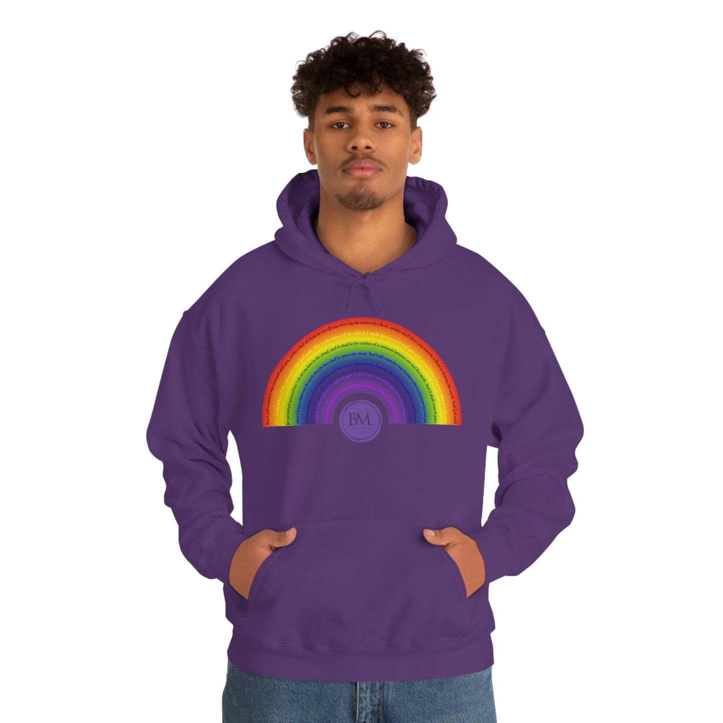 God's covenant in Biblical Scripture & in the form of His bow, A Worldwide Favorite Covenant seeing in the sky by Billions! Unisex Heavy Blend™ Hooded Sweatshirt