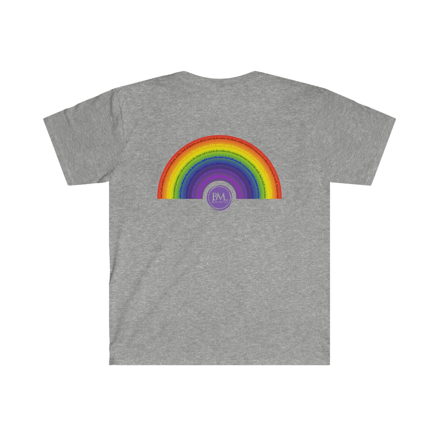 God's covenant in Biblical Scripture & in the form of His bow, A Worldwide Favorite Covenant seeing in the sky by Billions! Unisex Heavy Cotton Tee