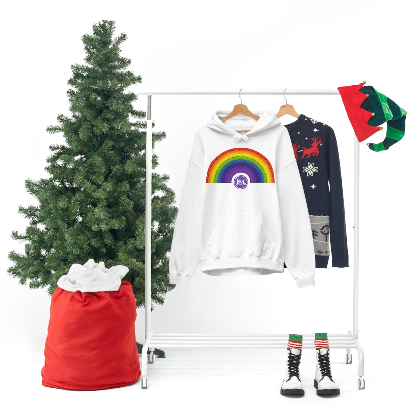God's covenant in Biblical Scripture & in the form of His bow, A Worldwide Favorite Covenant seeing in the sky by Billions! Unisex Heavy Blend™ Hooded Sweatshirt