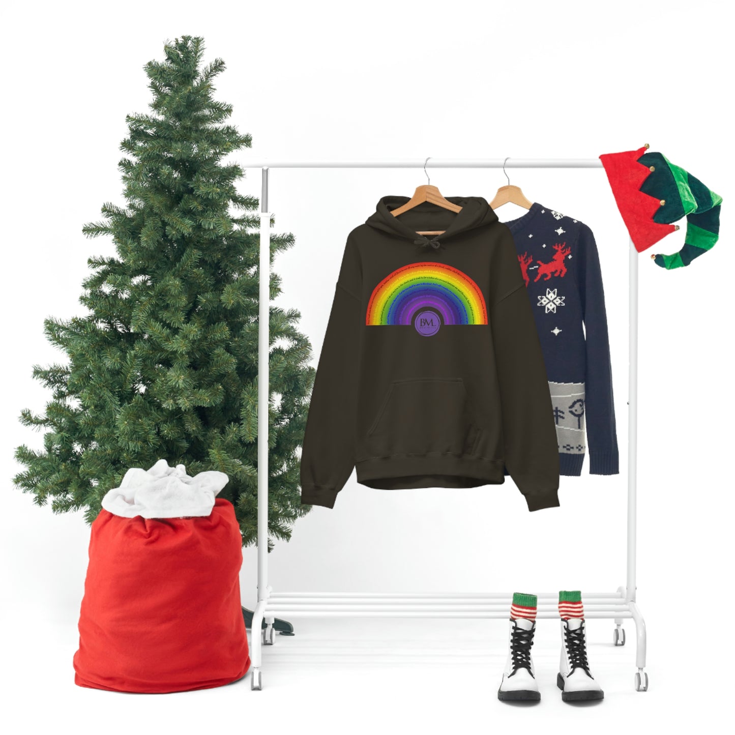 God's covenant in Biblical Scripture & in the form of His bow, A Worldwide Favorite Covenant seeing in the sky by Billions! Unisex Heavy Blend™ Hooded Sweatshirt
