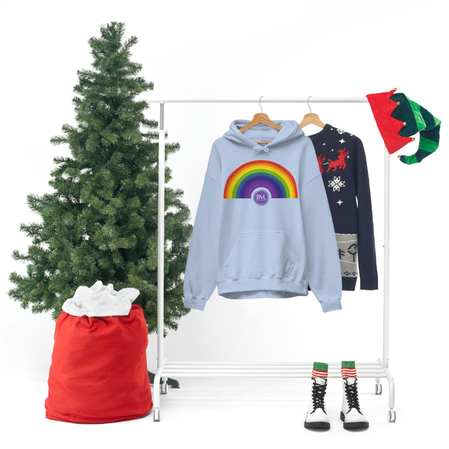 God's covenant in Biblical Scripture & in the form of His bow, A Worldwide Favorite Covenant seeing in the sky by Billions! Unisex Heavy Blend™ Hooded Sweatshirt