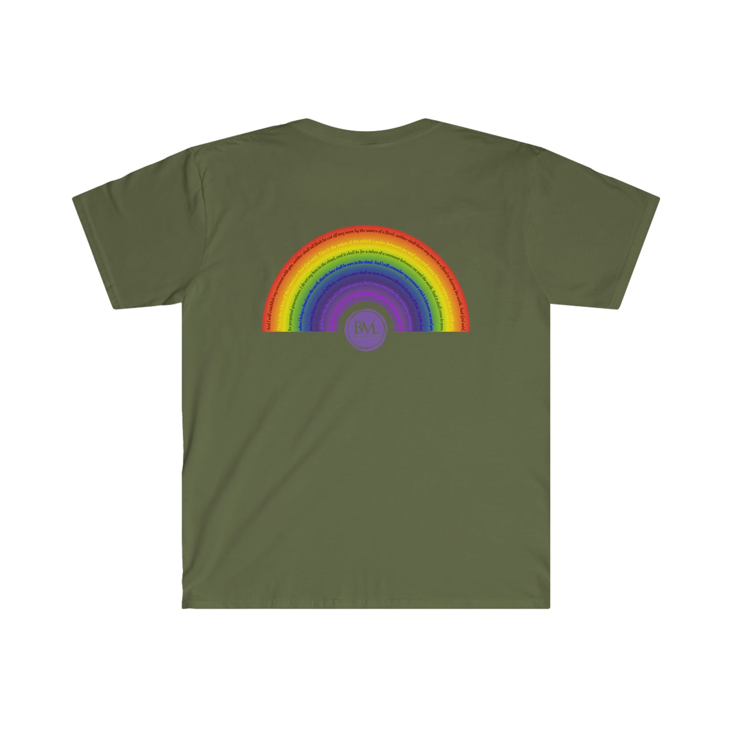 God's covenant in Biblical Scripture & in the form of His bow, A Worldwide Favorite Covenant seeing in the sky by Billions! Unisex Heavy Cotton Tee