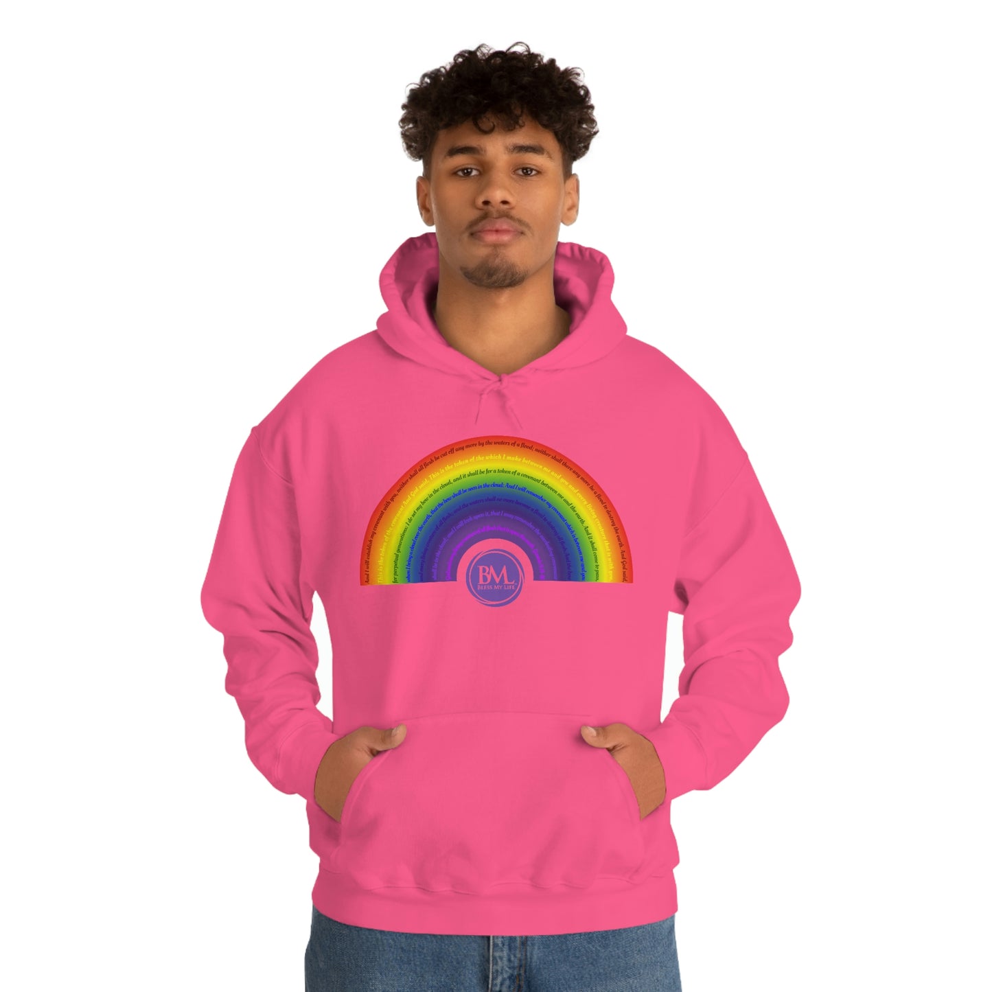 God's covenant in Biblical Scripture & in the form of His bow, A Worldwide Favorite Covenant seeing in the sky by Billions! Unisex Heavy Blend™ Hooded Sweatshirt