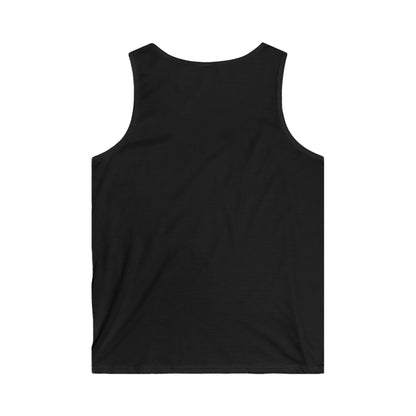 A New Mexican Favorite,Men's Softstyle Tank Top with Biblical Scriptures surrounding BML logo and in the form of the famed & respected Zia Pueblo Symbol