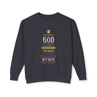 Unisex Lightweight Crewneck Sweatshirt – John 3:16 Edition