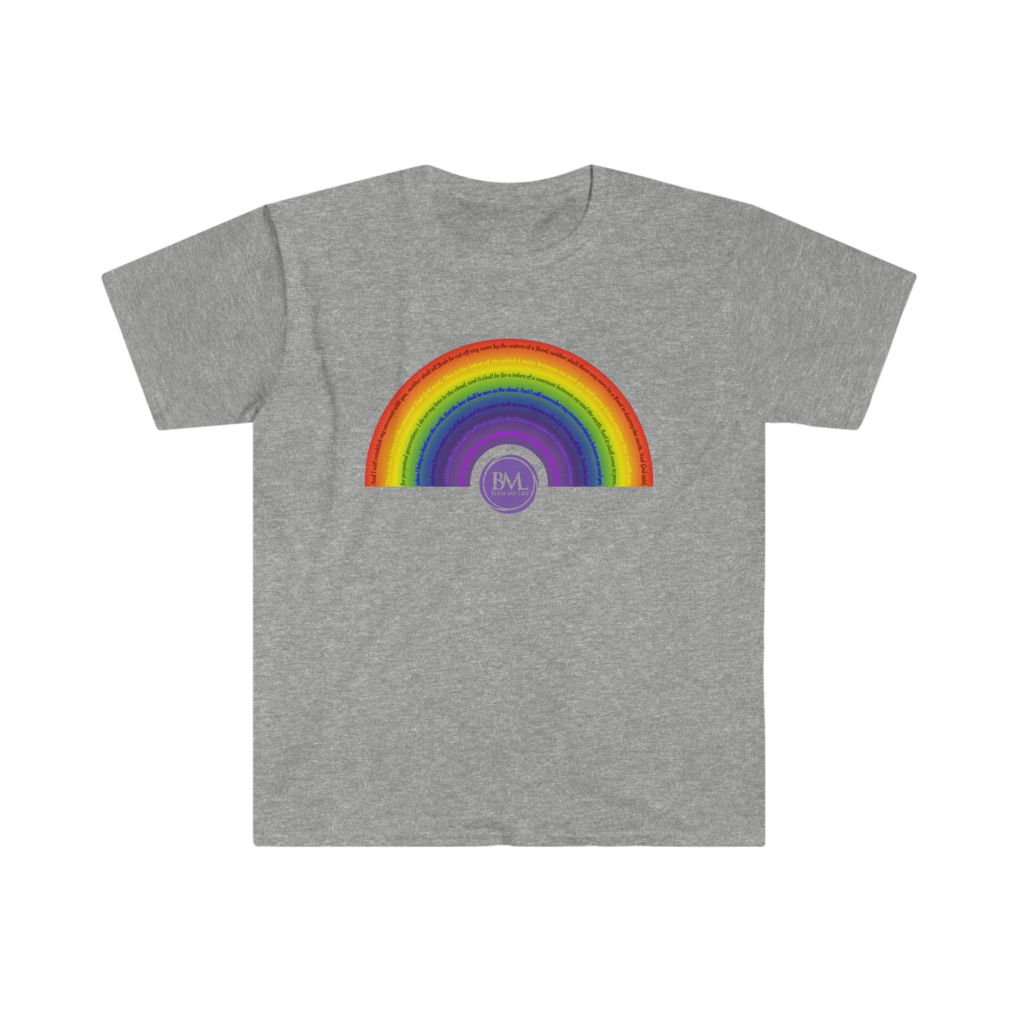 God's covenant in Biblical Scripture & in the form of His bow, A Worldwide Favorite Covenant seeing in the sky by Billions! Unisex Heavy Cotton Tee