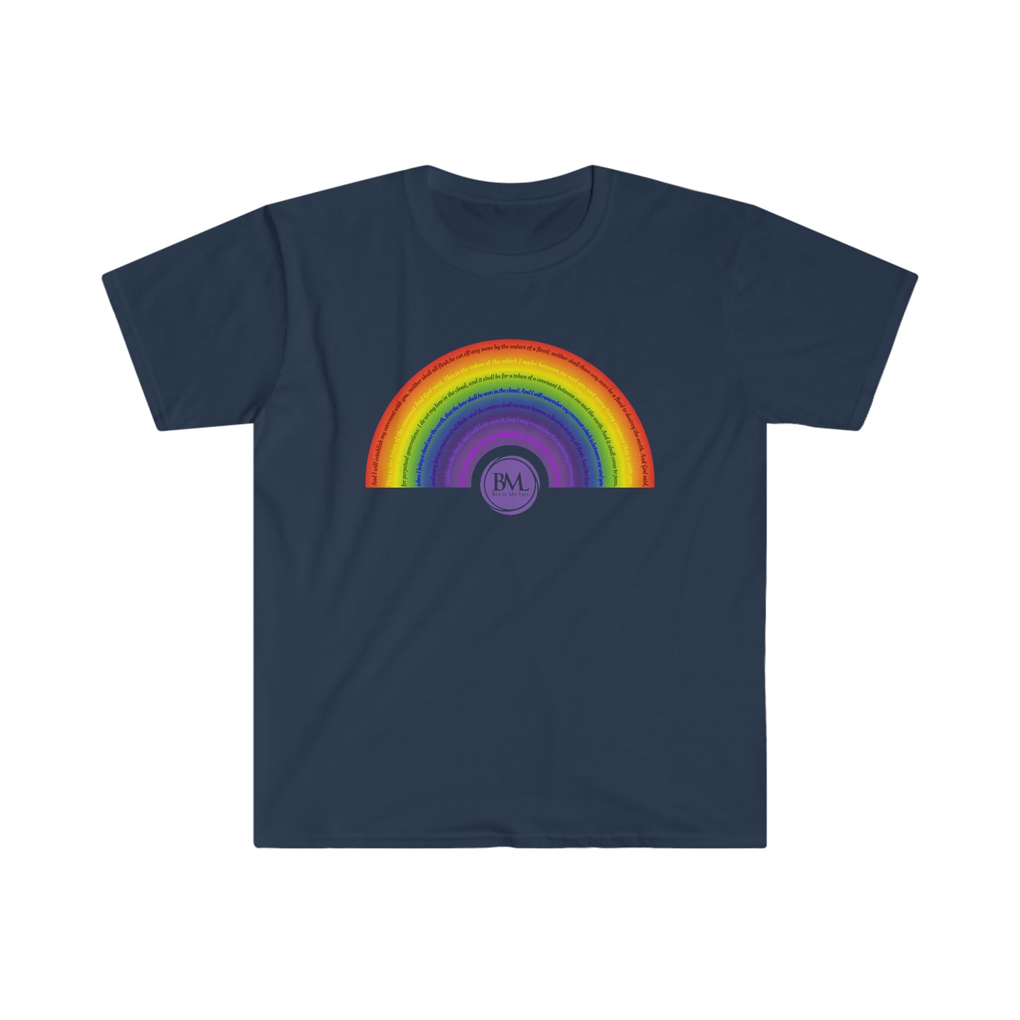 God's covenant in Biblical Scripture & in the form of His bow, A Worldwide Favorite Covenant seeing in the sky by Billions! Unisex Heavy Cotton Tee