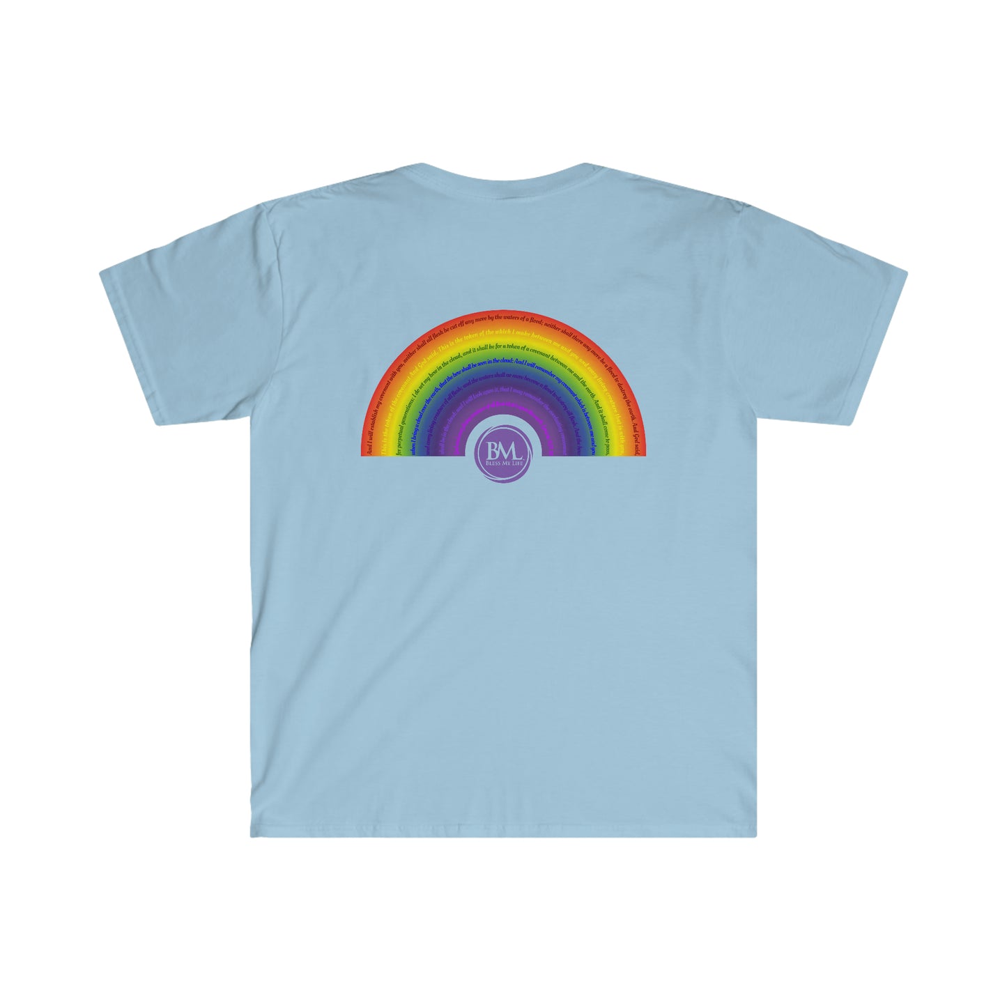 God's covenant in Biblical Scripture & in the form of His bow, A Worldwide Favorite Covenant seeing in the sky by Billions! Unisex Heavy Cotton Tee