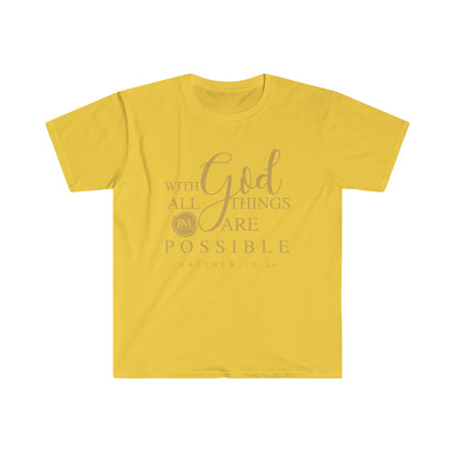 Matthew 19:26 With God All Things Are Possible | Softstyle T-Shirt | Bless My Life